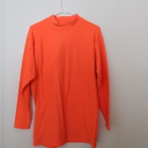 Orange Long Sleeve Under Armour Compression Turtle Neck